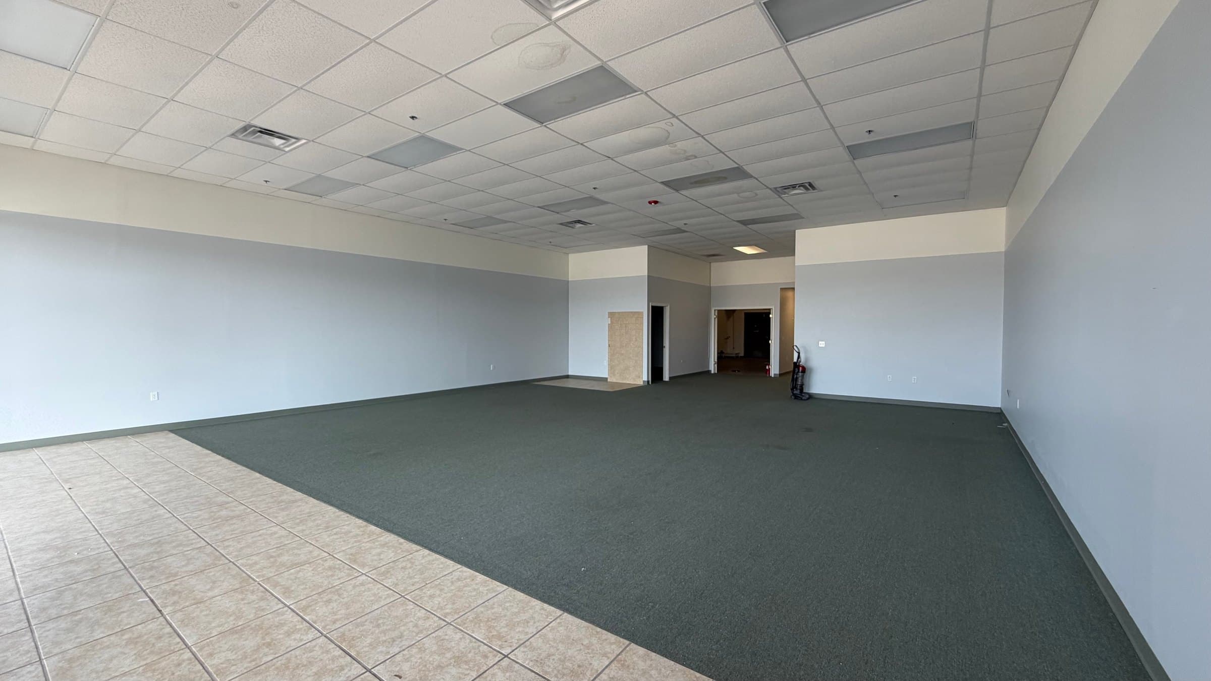 Empty commercial space prior to the start of construction.